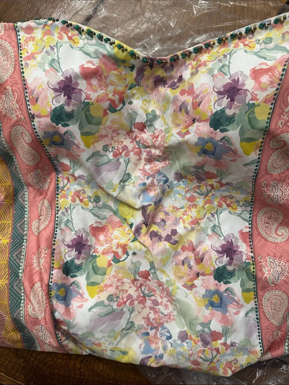 Floral Printed Long Sleeve One-Piece Swimsuit in Multi-Pastel